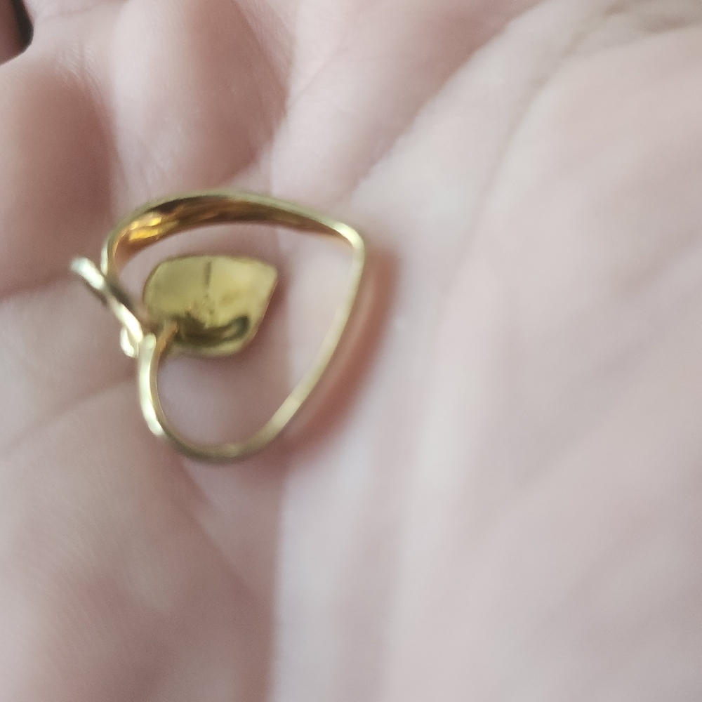 Sterling silver 925 gold plated Heart pendant with movable small heart - Picture 4 of 4